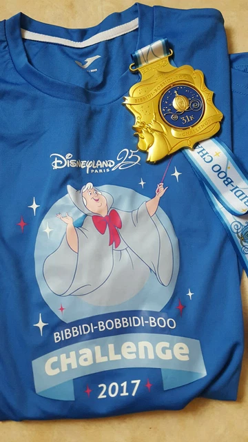 Disneyland Paris Run Disney Medaille 31K Bibbidi Bibbidi Boo + T shirt taille M