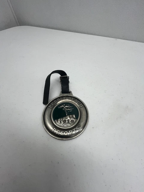 Badge De Bagagerie Métal Pebble Beach Resorts 1919 Avec Sangle - Neuf Collector Golf