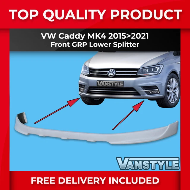Fits Vw Caddy & Maxi 15>21 Mk4 Front Grp Bumper Splitter Diffuser Trim Spoiler