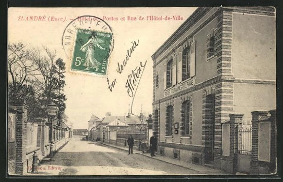 CPA Saint Andrè, Hotel des Postes et Rue de l´Hotel-de-Ville