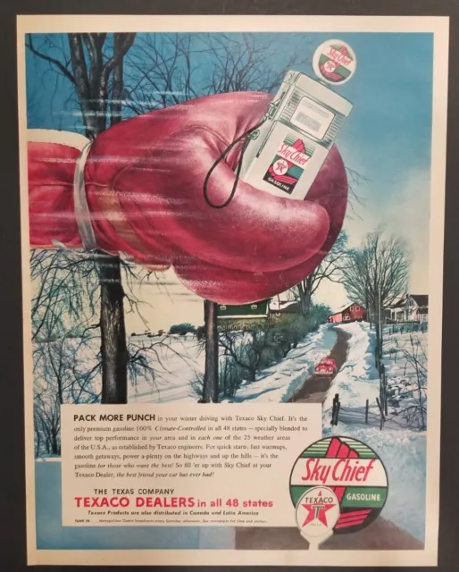 Vintage Texaco Oil Sky Chief ORIGINAL Gasoline Print Ad
