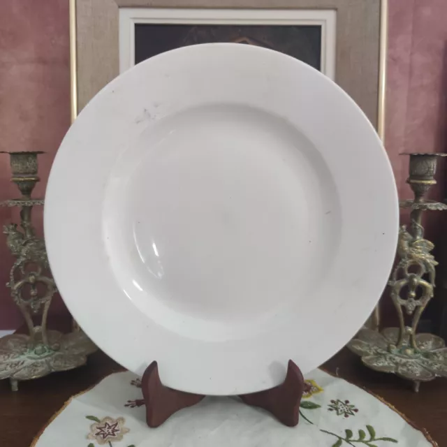 Plat rond faïence épaisse blanche Sarreguemines