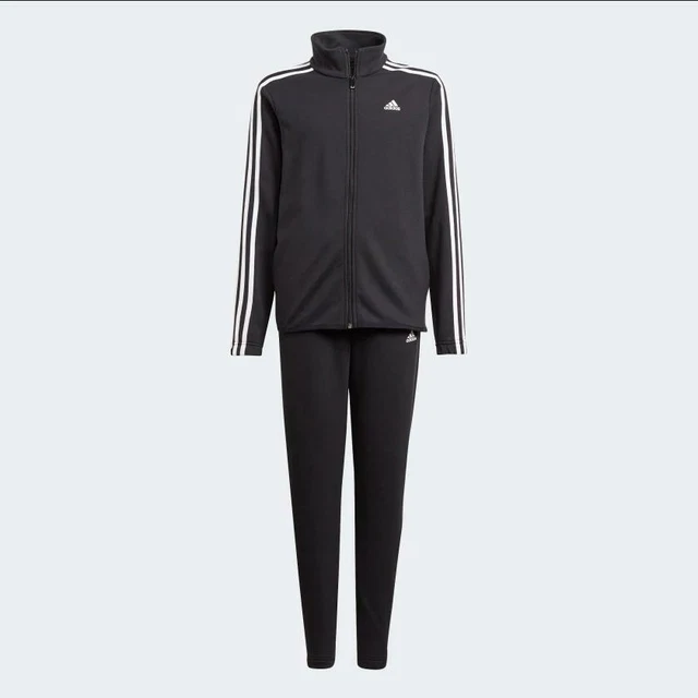 Adidas Tuta French Terry TS, Junior -    (Nero/Bianco)