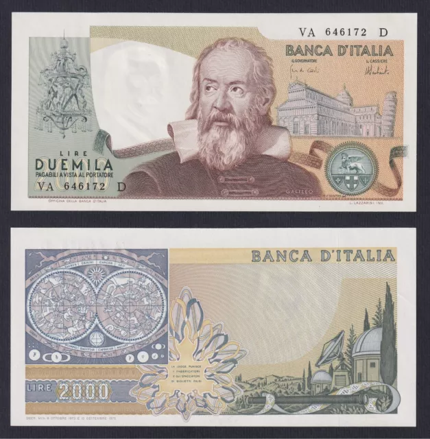 Italie 2000 Livres G.Galilei 1973 P 103a Fds / UNC C-10