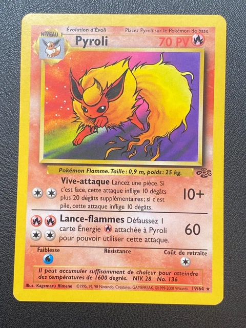 Pokemon Card Fr Wizards Jungle - Pyroli 19/64 Rare - Tbe+/Exc
