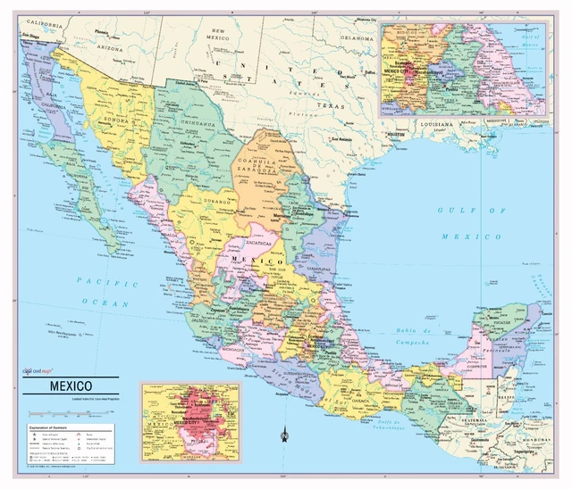 COOL OWL MAPS Mexico Wall Map Poster - Cool Owl Maps Mexico Wall Map Poster.webp