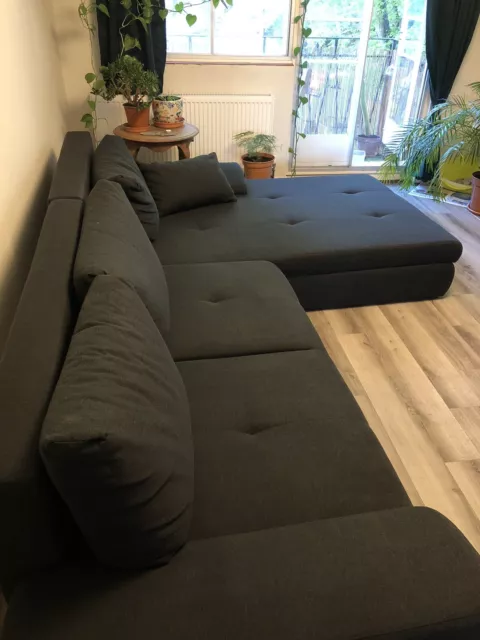 corner sofa bed with storage (used)