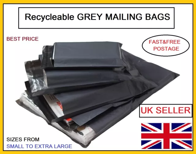 40 MAILING BAGS Grey STRONG Parcel Postage Plastic Post Poly mailer SELF SEAL