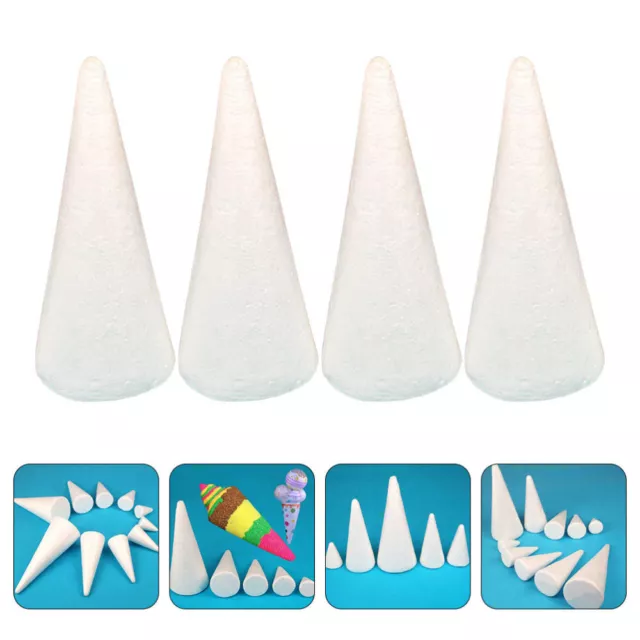 4 piezas cono de espuma blanca para niños hágalo usted mismo decoraciones de fiesta espumas