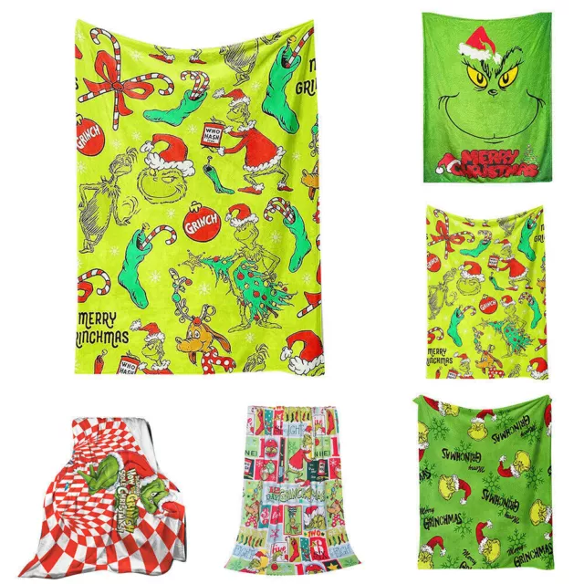 Green Monster Fleece Blanket Christmas Bed Soft Throw Decor Winter Xmas Gifts우