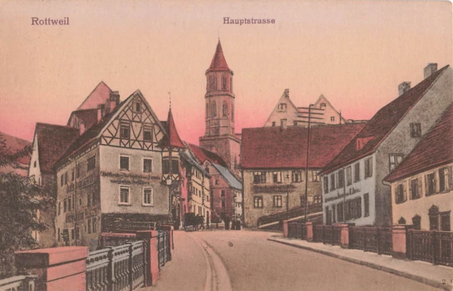 Postcard Rottweil - Hauptstrasse Colorful VTG VPC01.