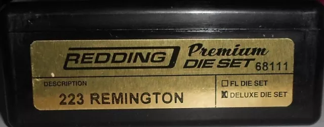 68111 Redding 3-Die Premium Deluxe Bottle Neck Set - 223 Remington - Brand New