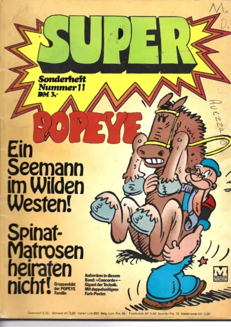 Super Sonderheft 11: Popeye / Moewig Verlag / akzeptabel