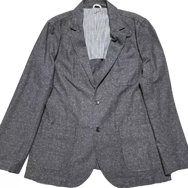 Gap x The Hill-side Blazer Mens Large Gray Tweed Herringbone Sports Coat Casual