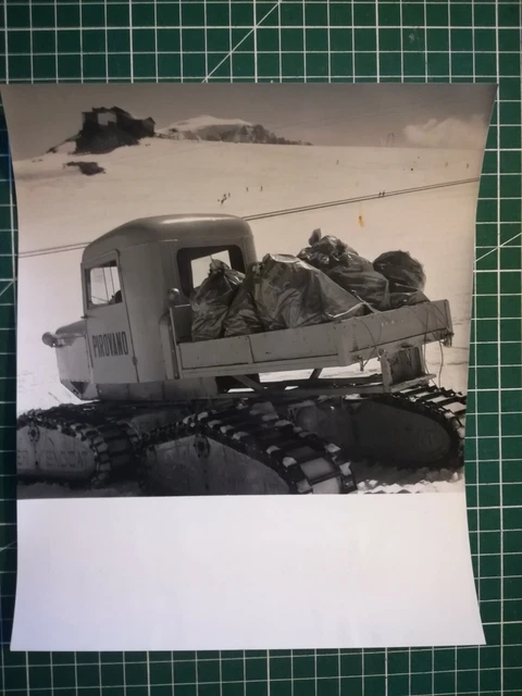 nn11 PHOTO TBE 1967 22x18 cm Col du stelvio refuge Pirovano camion à chenilles