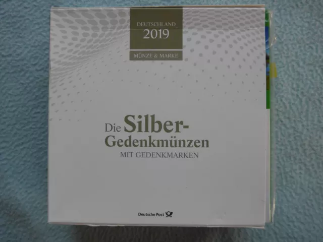 Münze & Marke Deutschland 2019 Silbergedenkmünzen mit Gedenkmarken, ganzes Set