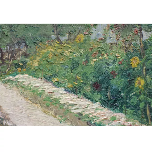 Garten nach Max Liebermann Impressionismus Miniatur unbekannt Öl Malpppe 20 Jh