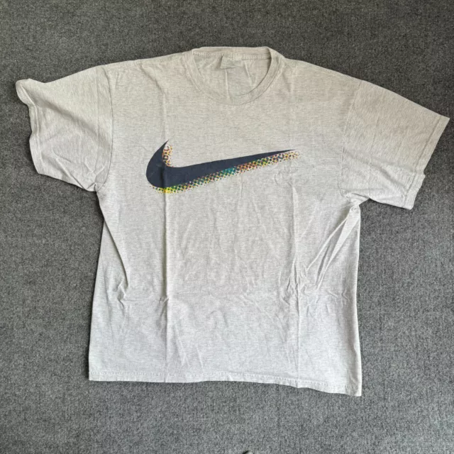 Vintage Nike Shirt Mens Large White Distressed USA Made 90s Skate Grunge