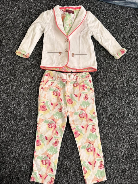 Ted baker girls 2 piece blazer jacket trousers outfit set 3-4 yr