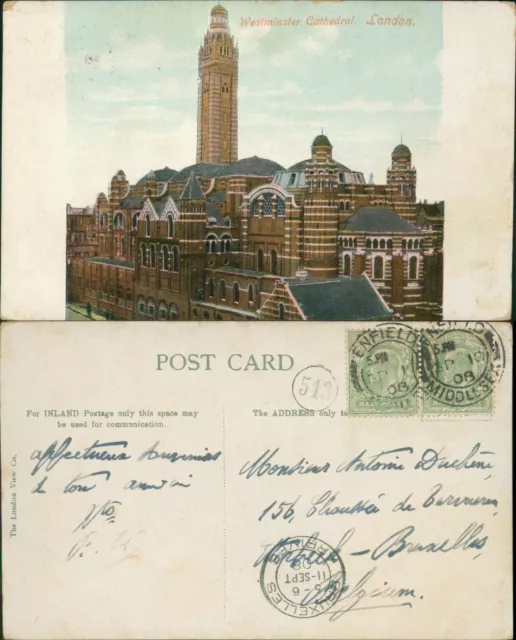 London Westminster Cathedral GB 1908 Enfield Cancel London view Co