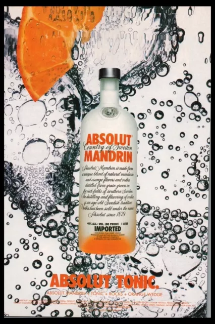 2003 Absolut Tonic Vodka Bottle art-ORIGINAL Print ad / mini poster-Mandarin