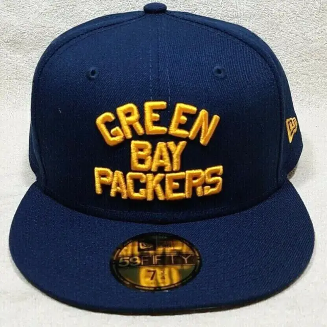 Green Bay Packers Authentic Nfl Omaha Throwback Navy Blue Fitted 7 3/4 Hat Cap
