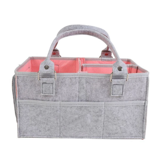 Protable Felt Baby Diaper Caddy Organizer Bag Diaper Toy Organizer Storage Case