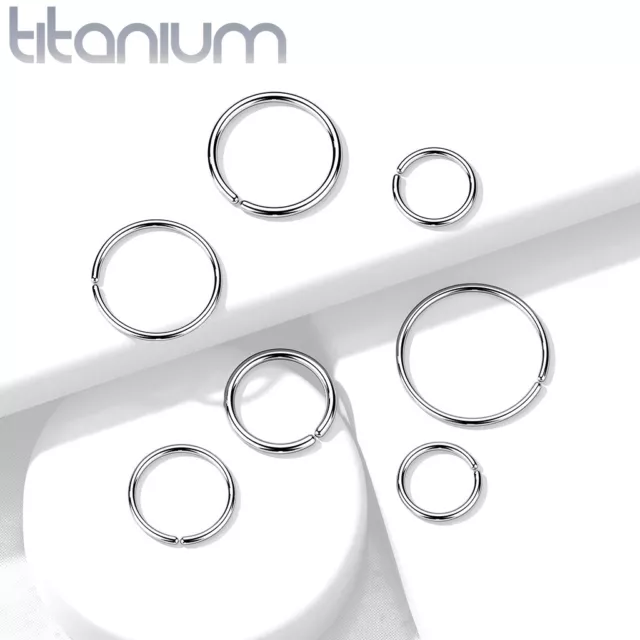 Implant Grade TITANIUM - Nose Ring Hoop Earring Tragus Lip - 6mm 8mm 10mm 12mm