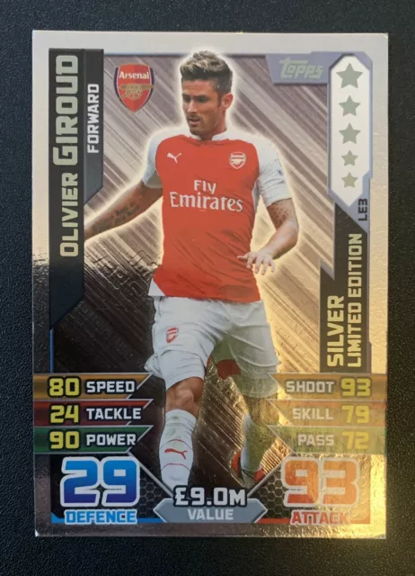 Topps Match Attax 2015/16 - Olivier Giroud Silver Limited Edition - Arsenal