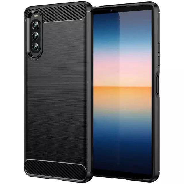 Hülle Carbon für Sony Xperia 10 IV Schutzhülle Handy Case Cover Handyhülle