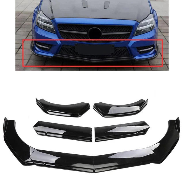 For Benz Car Front Bumper Cover Lip Chin Spoiler Splitter Body Kit Glossy Black