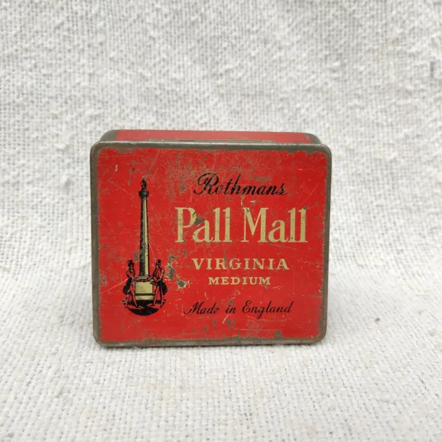 Vintage Rothmans Pall Mall Virginia Sigarette Pubblicità Latta Box England CG273