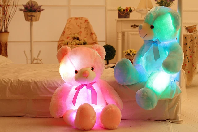 Creative Light Up LED Teddy Bear Stuffed Animals Plush Toy Colorful Glowing Chri