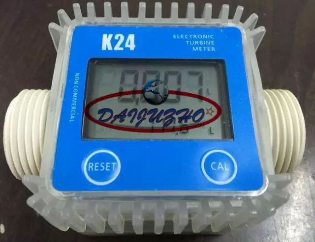 Pro Turbine Digital Diesel Fuel Flow Meter For Chemicals Water Random Color K24