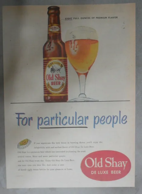 Fort Pitt Beer Ad: "Old Shay De Luxe Beer" Pittsburgh's #1 Beer ! from 1950's