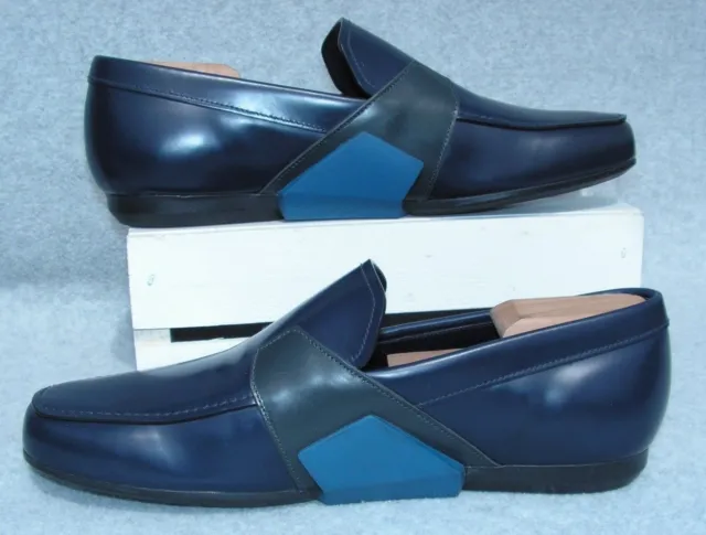 Prada leather loafers Baltic blue size 5 in 2023