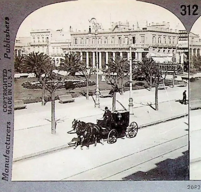 Independence Plaza Montevideo Uruguay Photograph Keystone Stereoview Card