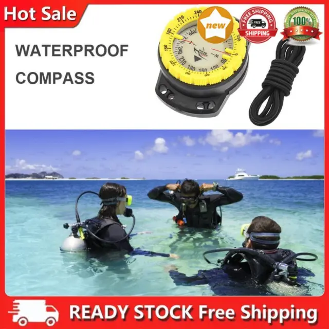 Outdoor Camping Compass, Waterproof, Bright, Underwater Watch (Yellow)