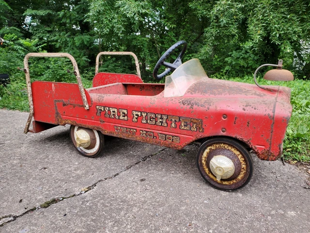 PEDAL CAR FIRE Truck AMF No.309 Rumble Seat Vintage Antique $150.00