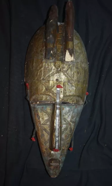 orig $299 BAMBARA MARKA MASK, COPPER EARLY 1900S 16" PROV