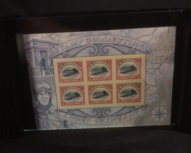 USPS Stamp Collecting Inverted Jenny Sheet Of 6 - MNH In Frame