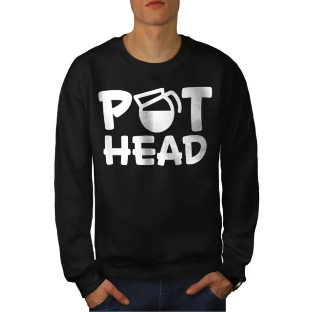 Wellcoda Pot Head Mens Sweatshirt, Funny Slogan Casual Pullover Jumper