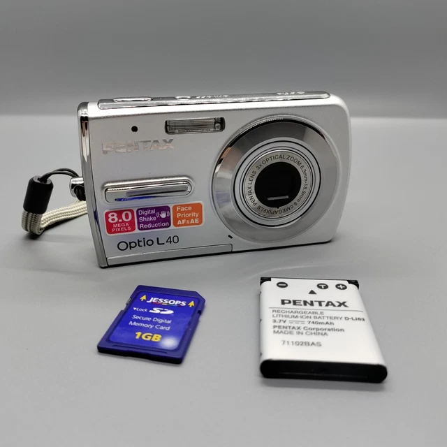 Pentax Optio L40 8.0MP Compact Digital Camera Silver Tested