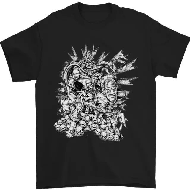 T-shirt da uomo Inca Warrior Skull Gym arti marziali MMA ascia 100% cotone