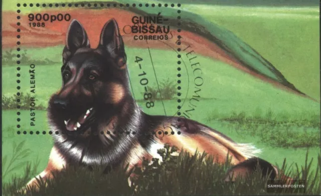 Guinea-Bissau Block273 (kompl.Ausg.) gestempelt 1988 Rassehunde