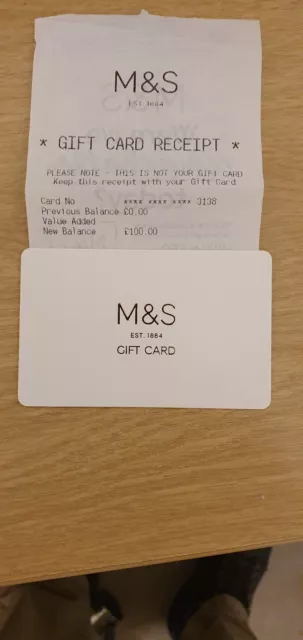 £100  Marks And Spencer Gift Card