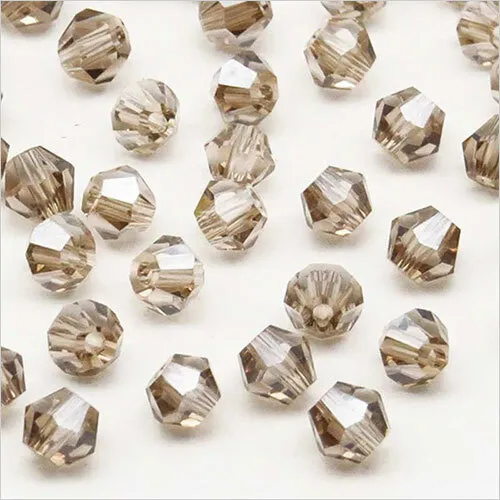 Lot de 40 Perles Tchèques Toupies en Cristal 4mm Black Diamond