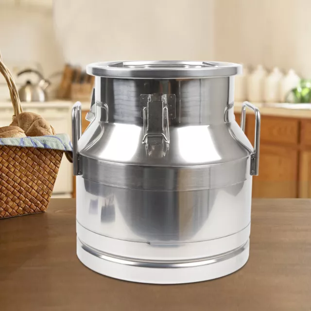 12L/3 Gallon Stainless Steel Milk Can Wine Bucket Milk Tote Jug with Seal Lid