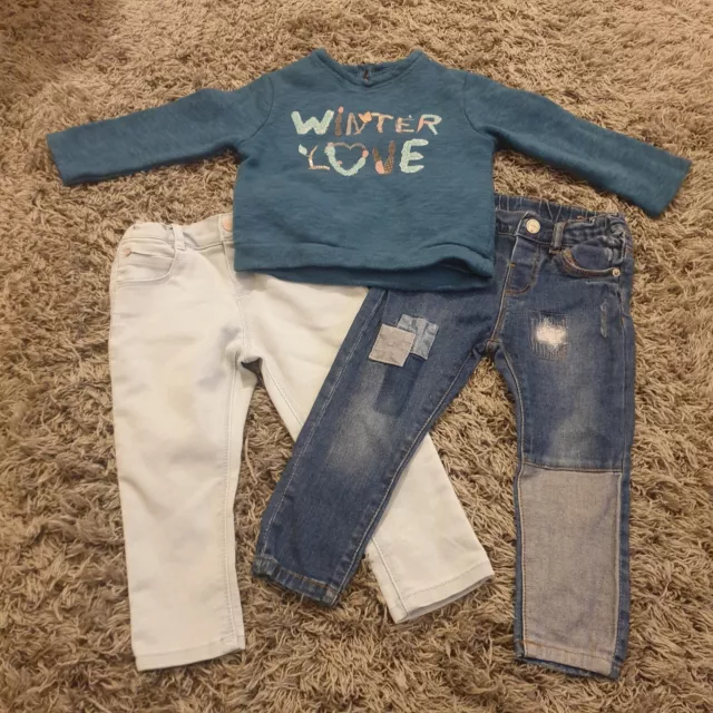 Zara Baby Girl 12-18 Month Bundle - Jumper / Jeans x 2 **Excellent Condition **