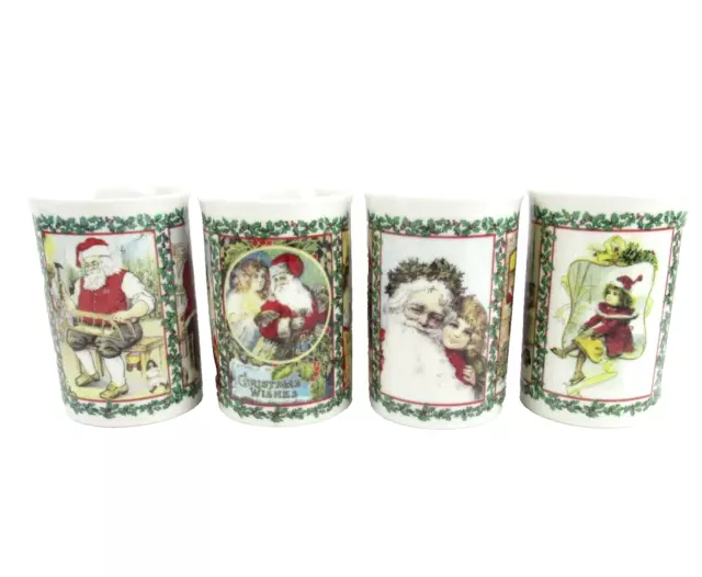 Dunoon Merry Christmas Mugs Adapted From Original Victorian Prints set of 4